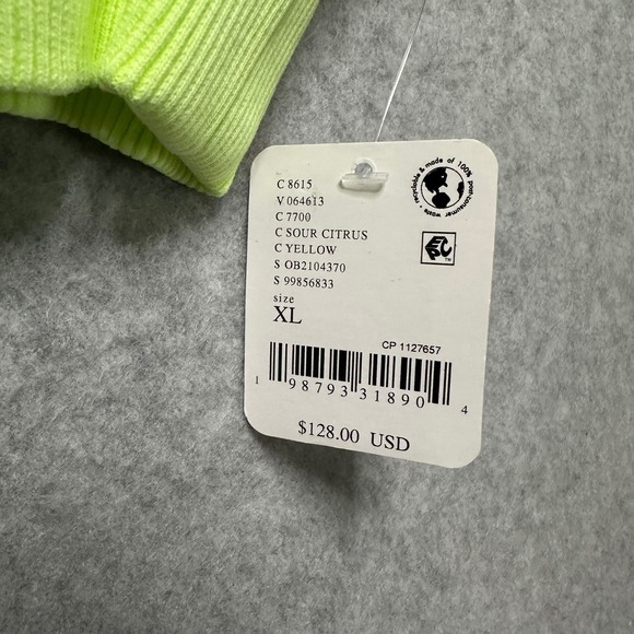 FP Movement Free People A Cut Above Buti Logo Oversized Hoodie Neon Green XL NWT - Picture 6 of 7